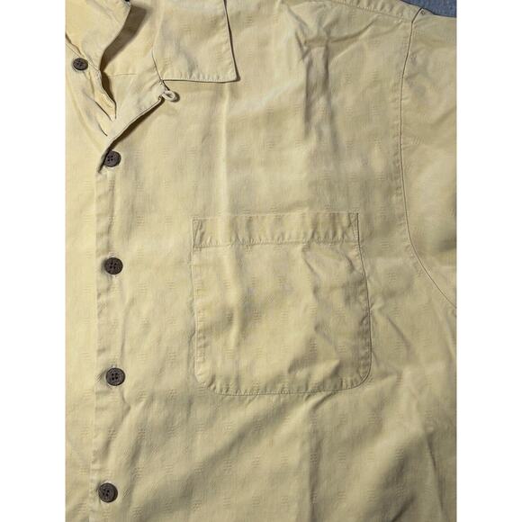 Tommy Bahama Shirt Mens Large Silk Yellow Hawaiian Button Up Short Sleeve - Picture 7 of 9